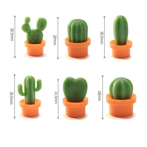 JMAF refrigerator magnet kitchen magnet office magnet whiteboard and dry cleaning board, lovely and colorful potted design (12 sets) (cactus)