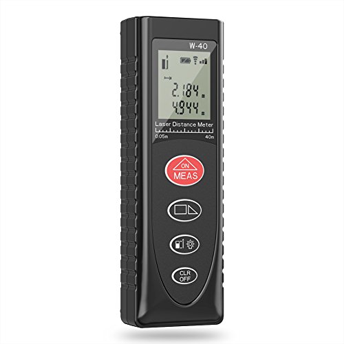 Laser Measure, Fnova 131ft 40m Mini Handheld Digital Laser Distance Meter with LCD Backlight for Distance, Area,Volume and Pythagoras theorem Measurement, Accuracy ±1.5mm 1/16