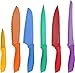 Utopia Kitchen 7 Piece Color-Coded Non-Stick Knife Set - 6 Knives plus Cutting Board