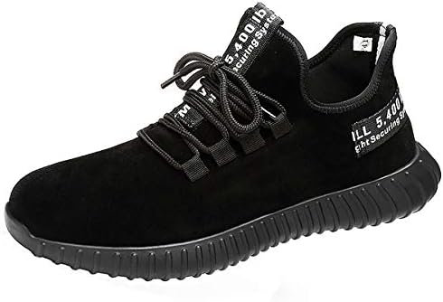 CHNHIRA Unisex Steel Toe Cap Saftey Ultra Light Weight Lace Work Trainer Shoes