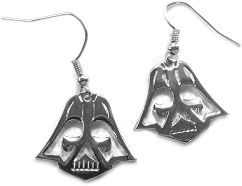 MOVIES Darth Vader Silver Helmet Dangle Earrings w/Gift Box