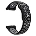 Meifox Compatible with Fitbit Ionic Bands,Soft Silicone Replacement Strap Accessory Breathable Wristbands for Fitbit Ionic Smart Watch (Black Gray, Large)