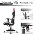 DESINO Gaming Chair Racing Style Ergonomic Swivel Rolling Computer Chair Video Game Desk Chair with Headrest and Adjustable Lumbar Support for Adults (Red)