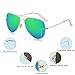 YuFalling Polarized Aviator Sunglasses for Men and Women (gold frame/green lens, 58)