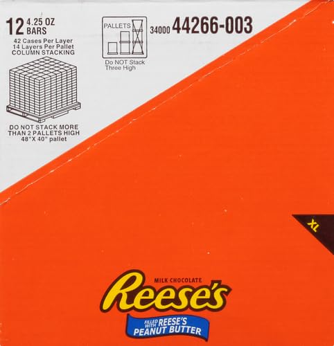 REESE’S PEANUT BUTTER & MILK CHOCOLATE CANDY BAR – XL 4.25 OZ. (PACK OF 3)
