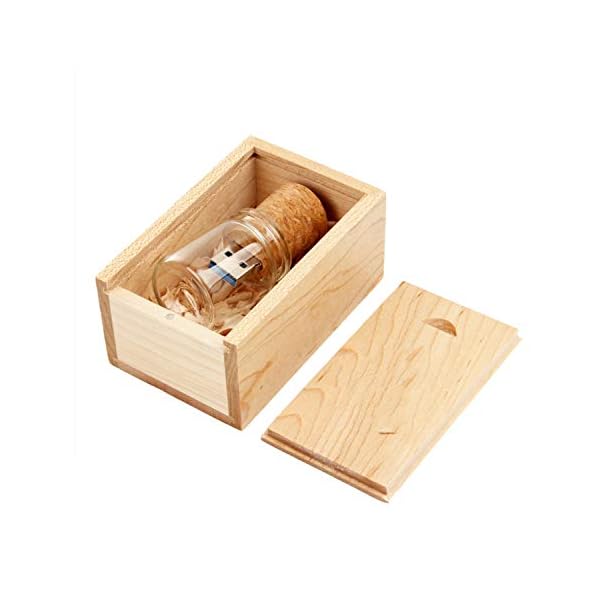 UFARID Driften Flasche USB3.0 Flash-Laufwerk Memory Stick Transparenter USB-Stick mit Holzkiste Werbegeschenke Für Computer, Car-Audio usw. (16GB)