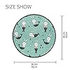 Naivey Round Area Rugs Animal Bunny Mermaid 3 Feet Non Slip Round Rug Soft Carpet Floor Mat Rugs for Living Room Bedroom