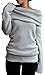 Merryfun Women's Spring Off-Shoulder Pullover Sweater Bottoming Shirt, Grey M