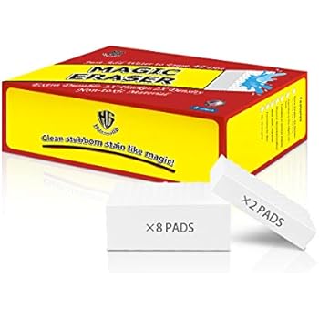 (8+2Pack)Magic Eraser HUNTINGOOD Original cleaning sponge-Extra large,3X Thicker & 2X Extra High Density Cleaning pads,Odorless,high polymer clean magic sponge 