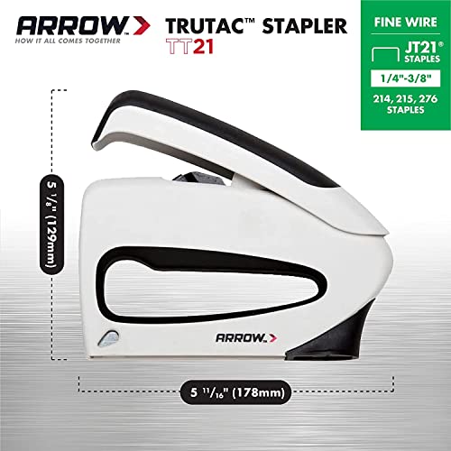 Arrow TT21 TruTac Forward Action Staple Gun, Manual Push Stapler for