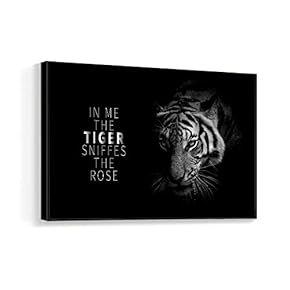 Framed Canvas Wall Art for Living Room, Bedroom Black and White Beast Canvas Prints for Home Decoration Ready to Hanging - 16x24 inches