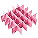 ShineMe Drawer Dividers 8pcs Adjustable Plastic Divider Household Storage Thickening Sub-Grid Finishing Shelves for Home Tidy Closet Stationary Makeup Socks Underwear Scarves Organizer (Pink)
