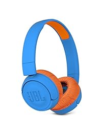 JBL Jr 300BT niños auriculares inalámbricos de diadema con tecnología de sonido seguro (azul naranja)