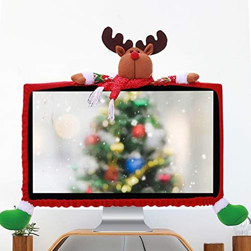 商品 モニターフレームカバー 19 27インチモニター用3dクリスマス漫画コンピューターディスプレイフレーム保護カバー ギフト用サンタクロース ムーススタイルフレームカバー スノーマン ムース