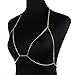 Women Body Chain, Gotd Fashion Rhinestone Bra Chain Sexy Harness Bikini Body Chain Women Jewelry (Golden)
