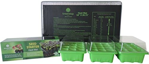 Seedling Heat Mat with 3 Germination Seed Starter Trays, Humidity Domes and 12-cell Seedling Insert, Total 36 Growing Cells