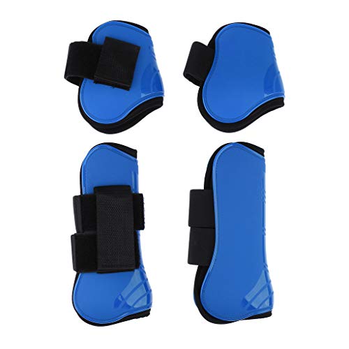 CUTICATE Horse Leg Boots Set of 4, Open Front Fetlock and Tendon Boots for Horses Pony - Impact-Absorbing and Breathable - Royal Blue