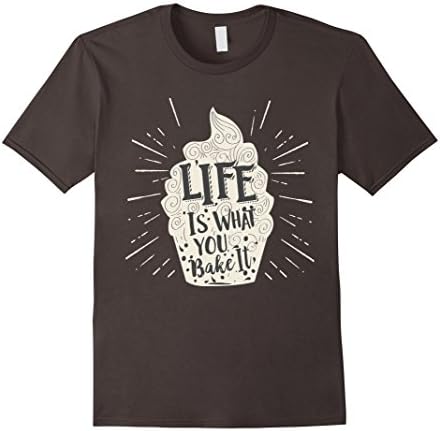 Men's Life Is What You Bake It Vintage Cupcake T-shirt Small Asphalt