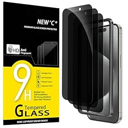 NEW'C 3 Pack Privacy Screen Protector for iPhone 15