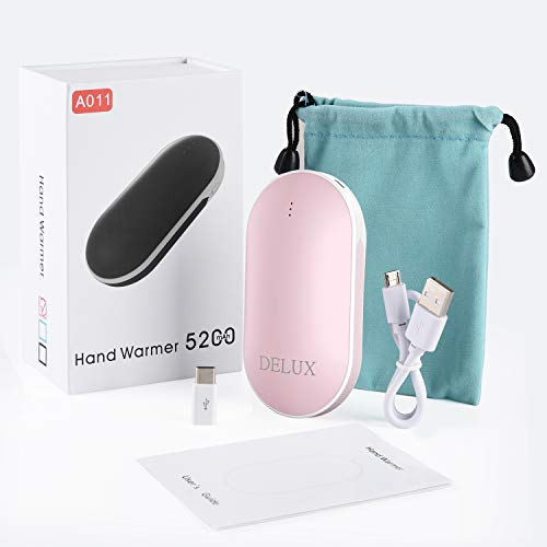 Delux Electronic Hand Warmers Rechargeable,5200mAh PowerBank USB Pocket Hand Warmer Portable Hand Heater, Great Solution for Raynaud Syndrome and Arthritis Sufferers, Best Gift in Cold Winter - Thumbnail 6