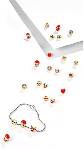 2018 Fashion Emoji Jewelry Countdown Calendar 15 Beads+8 Cute Earrings for Kids DIY Bracelets Birthday Gift (set)