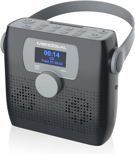 Tragbarer Boombox CD Player mit Lautsprecher, Radio FM Bluetooth USB-Player
