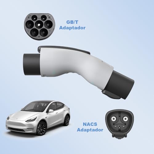 JESWO Adaptador Tesla a GB/T, Adaptador de Cargador EV de 32 A y 7 KW | Adaptador BYD con IP54 Impermeable y Bloqueo de Seguridad, Accesorios para Auto BYD, para BYD/JAC(para Tipo GB/T)