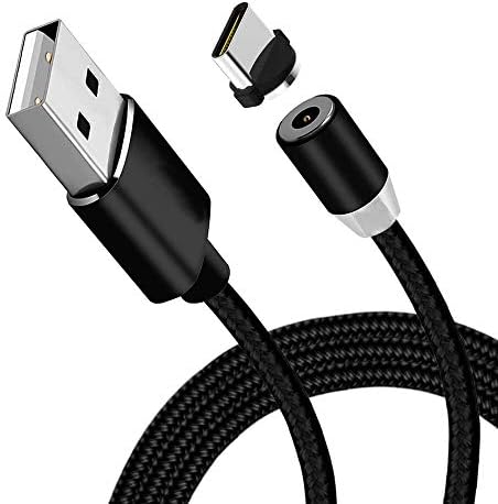 dethinton Magnetic Type c Cable Fast Charging 3.3ft 360 Degree Round Nylon Braided Cord for Samsung Galaxy S8 S8 Plus Google Pixel/Pixel XL Nexus 6P/5X OnePlus-Black