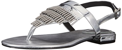 Calvin klein women s evonie gladiator sandal, silver, 9…