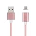AGM Detachable Magnetic Adapter Micro USB 3.3ft High Speed Charging Cable with LED Indicator for Android Samsung HTC LG Motorola (Rose Gold)