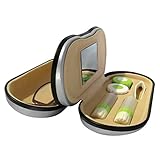 Evelots Glasses & Contacts Case, Contact Lens Hard Case Assorted Colors, Silver