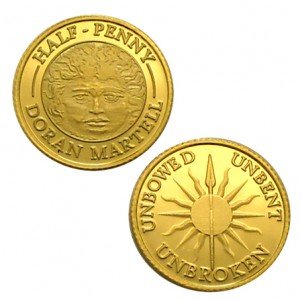 Game of Thrones: Doran Martell Brass 1/2 Penny, Collector Grade By Shire Post Mint