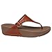 FitFlop Womens The Skinny Embossed Leather Toe-Post Sandals, Dark Tan, Size - 7