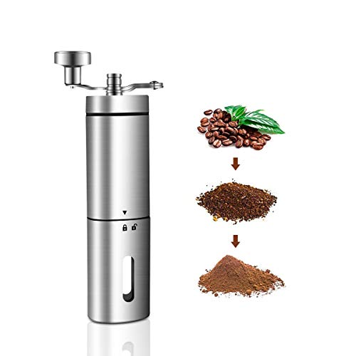 Allen Neue manuelle Kaffeemühle mit Upgrade - Handkaffeemühlen aus Edelstahl mit verstellbarem Keramikgrat…