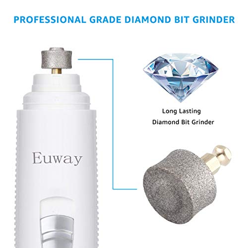 Euway Dog Nail Grinder Cat Claw Clippers Pet Paw Trimmer Electric Gentle Rabbit Bird Toe Grooming Tool for Large, Medium and Small Pets