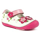Momo Baby Girls First Walker/Toddler Floral Sparkle Mary Jane Leather Shoes