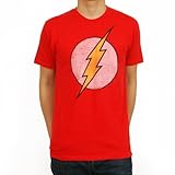 Bioworld Men's Flash Logo T-Shirt,Red,X-Large