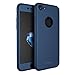 iPhone 7 Case,Rebex & Ipaky All-Around Protective Case Slim [Non-Slip] Dual Hard Cover with Tempered Glass Screen Protector for iPhone 7 (Blue)