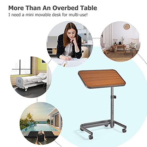 Tilt Top Overbed Table, Adjustable Hospital Bed Table, Bedside Table