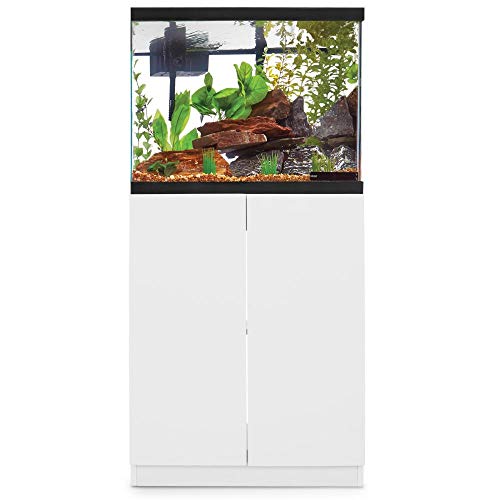 PeetsPets Durable Wood Aquarium Stand with Storage, Up to 29, 40, 55 gal. (29 Gallon, White Gloss)