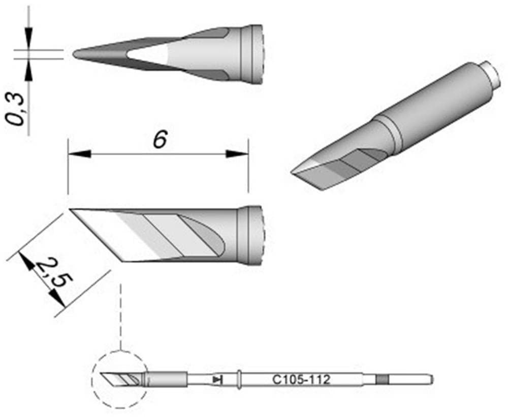 Jbc Soldering/Desoldering Tip for Nano C105112