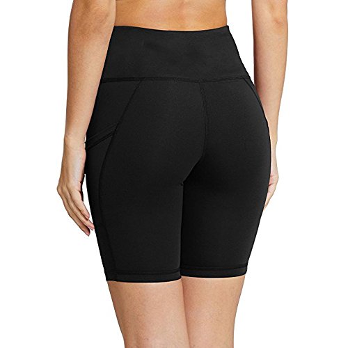 TOTOD Short Pants Women Workout Out Pocket Leggings Fitness Sports Running Yoga Athletic Knickers Shorts Black - Thumbnail 3