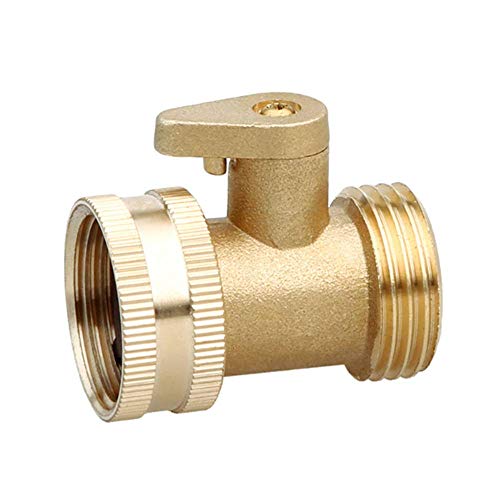 Garden Hose Brass Shut Off Valve, 3/4'' Thread Heavy Duty Water Hose Connector Shutoff Ball Valve Faucet Hose Adapter