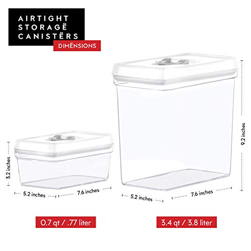 DWËLLZA KITCHEN Large Airtight Food Storage Containers Clear Plastic