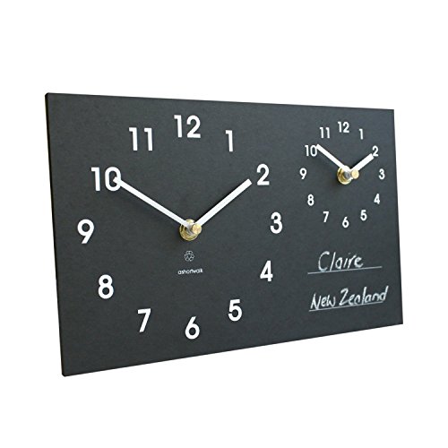 Eco Recycled Dual Time Zone Classic Wall Clock