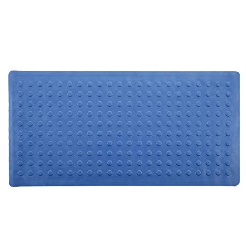 SlipX Solutions Blue Extra Long Rubber Safety Bath Mat (18 x 36 Inch, 220 Suction Cups, Great