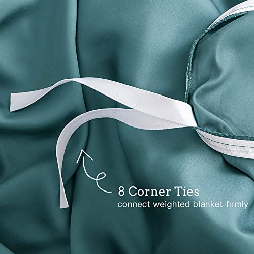 ZonLi Bamboo Duvet Cover for Weighted Blanket (Blue, Queen Size, 60