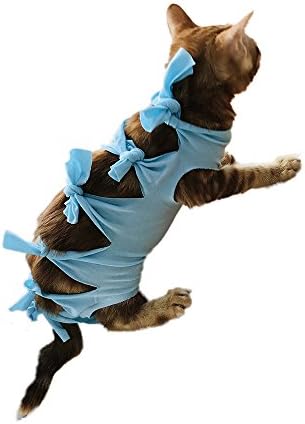 FIRIK Pet Recovery Suit Professional Cotton Sterilization Operation Clothing for Cats and Dogs - Blue - S