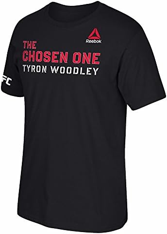 Tyron Woodley UFC Reebok Black Fighter Stencil "The Chosen One" Graphic Print T-Shirt For Men (L)