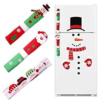 jollylife Christmas Santa Claus/Snowman Handle Covers Snowman Clings Decorations - Refrigerator Oven Display Cabinet Handle Covers Kitchen Appliance Decals